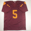 Autographed/Signed Reggie Bush 05 Heisman USC Southen Cal Maroon College Football Jersey Beckett BAS COA