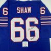 Autographed/Signed Billy Shaw HOF 99 Buffalo Blue Football Jersey Beckett BAS COA