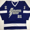 Autographed/Signed Brayden Point Tampa Bay Blue Hockey Jersey JSA COA