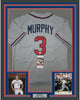 Framed Autographed/Signed Dale Murphy 35x39 Atlanta Grey Baseball Jersey JSA COA
