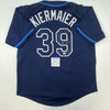 Autographed/Signed Kevin Kiermaier Tampa Bay Dark Blue Baseball Jersey PSA/DNA COA