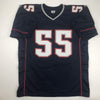 Autographed/Signed Willie McGinest 3x SB Champ New England Blue Football Jersey JSA COA