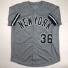 Autographed/Signed David Cone New York Grey Baseball Jersey JSA COA by Hall of Fame Sports Memorabilia