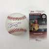 Autographed/Signed Buster Posey Rawlings Official Major League Baseball ROML JSA COA