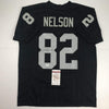 Autographed/Signed Jordy Nelson Oakland Black Football Jersey JSA COA
