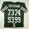 Autographed/Signed NY Sack Exchange Mark Gastineau, Joe Klecko, Marty Lyons & Abdul Salaam New York Green Football Jersey JSA COA