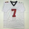 Autographed/Signed Michael Mike Vick Atlanta Retro White Football Jersey Beckett BAS COA