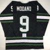 Autographed/Signed Mike Modano HOF 2014 Dallas Black Hockey Jersey Beckett BAS COA