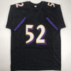 Autographed/Signed Ray Lewis Baltimore Black Football Jersey JSA COA