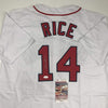 Autographed/Signed Jim Rice Boston White Baseball Jersey JSA COA