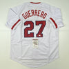 Autographed/Signed Vladimir Vlad Guerrero Los Angeles LA Anaheim White Baseball Jersey JSA COA