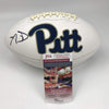 Autographed/Signed Aaron Donald Pittsburgh Panthers FS White Panel Logo Football JSA COA