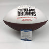 Autographed/Signed Joe Thomas Cleveland Browns Full Size FS White Panel Logo Football JSA COA