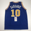 Autographed/Signed Tim Hardaway Golden State Blue Basketball Jersey JSA COA