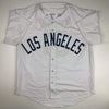Autographed/Signed Mike Piazza Los Angeles LA White Baseball Jersey Beckett BAS COA
