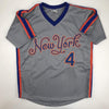 Autographed/Signed Lenny Dykstra 86 WS Champs New York Grey Baseball Jersey JSA COA