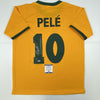 Autographed/Signed Pele Brazil Yellow Soccer Futbol Jersey Beckett BAS COA Auto