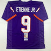 Autographed/Signed Travis Etienne Jr. Clemson Purple College Football Jersey JSA COA by Hall of Fame Sports Memorabilia