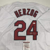 Autographed/Signed Whitey Herzog St. Louis White Baseball Jersey JSA COA