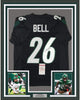 Framed Autographed/Signed Le'Veon LeVeon Bell 35x39 New York Black Football Jersey JSA COA