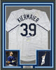 Framed Autographed/Signed Kevin Kiermaier 35x39 Tampa Bay White Baseball Jersey PSA/DNA COA