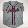 Autographed/Signed Chipper Jones Atlanta Grey Baseball Jersey JSA COA