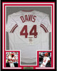 Framed Autographed/Signed Eric Davis 35x39 Cincinnati White Baseball Jersey JSA COA
