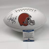 Autographed/Signed Joe Thomas Cleveland Browns Full Size FS White Panel Logo Football JSA COA