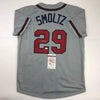 Autographed/Signed John Smoltz Atlanta Grey Baseball Jersey JSA COA by Hall of Fame Sports Memorabilia
