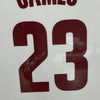 Framed Autographed/Signed LeBron James 35x39 Cleveland Cavaliers White Basketball Jersey PSA/DNA COA/LOA