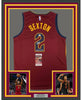Framed Autographed/Signed Collin Sexton 35x39 Cleveland Cavaliers Red Basketball Fanatics Jersey JSA COA