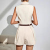 Women’s Elegant Pleated Wide Leg Jumpsuit by FitiqueFit