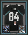 Framed Autographed/Signed Keelan Cole 35x39 Jacksonville Black Football Jersey JSA COA