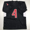 Autographed/Signed Derek Carr Fresno State Black College Football Jersey Beckett BAS COA