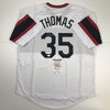 Autographed/Signed Frank Thomas Chicago Retro White Baseball Jersey JSA COA