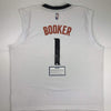 Autographed/Signed Devin Booker Phoenix White Basketball Jersey Steiner Sports COA