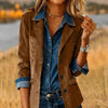 Plus Size Women's Solid Color Blazer Jacket by FitiqueFit