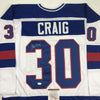 Autographed/Signed Jim Craig White Team USA Miracle On Ice 1980 Olympics Hockey Jersey JSA COA