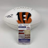 Autographed/Signed Tee Higgins Cincinnati Bengals Full Size F/S White Panel Logo Football JSA COA