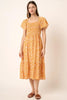 New Summer Flower Print Flutter Sleeve Smocked Midi Dress For Women – Fluttering, Trendy, Romantic and Feminine Style by Stevvex