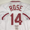 Autographed/Signed Pete Rose 4256 Cincinnati White Baseball Jersey JSA COA