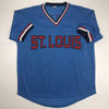 Autographed/Signed Whitey Herzog St. Louis Blue Baseball Jersey JSA COA
