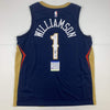 Autographed/Signed Zion Williamson New Orleans Blue Basketball Jersey PSA/DNA COA