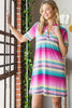 Colorful Full Size Striped Short Sleeve Mini Tee Dress Plus Size Casual Essential Summer Dress by Stevvex