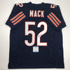 Autographed/Signed Khalil Mack Chicago Blue Football Jersey Beckett BAS COA