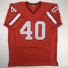 Autographed/Signed Mike Alstott Tampa Bay Retro Orange Football Jersey JSA COA