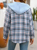 Plaid Buttoned Long Sleeve Hooded Jacket for Women – Cozy & Stylish Cotton-Blend Outerwear by Stevvex