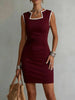 Women's Solid Color Sleeveless Knit Midi Dress – Casual One-Piece by FitiqueFit