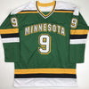 Autographed/Signed Mike Modano HOF 2014 Minnesota Green Hockey Jersey Beckett BAS COA