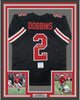 Framed Autographed/Signed JK J.K. Dobbins 35x39 Ohio State Black College Football Jersey Beckett BAS COA